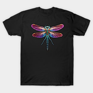 Glowing Neon Dragonfly T-Shirt